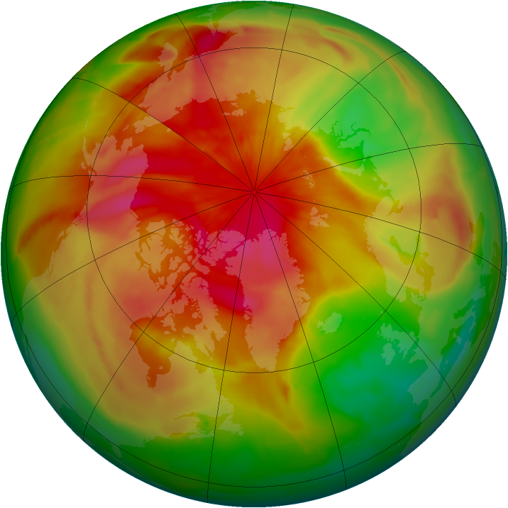 Arctic ozone map for 04 April 2015